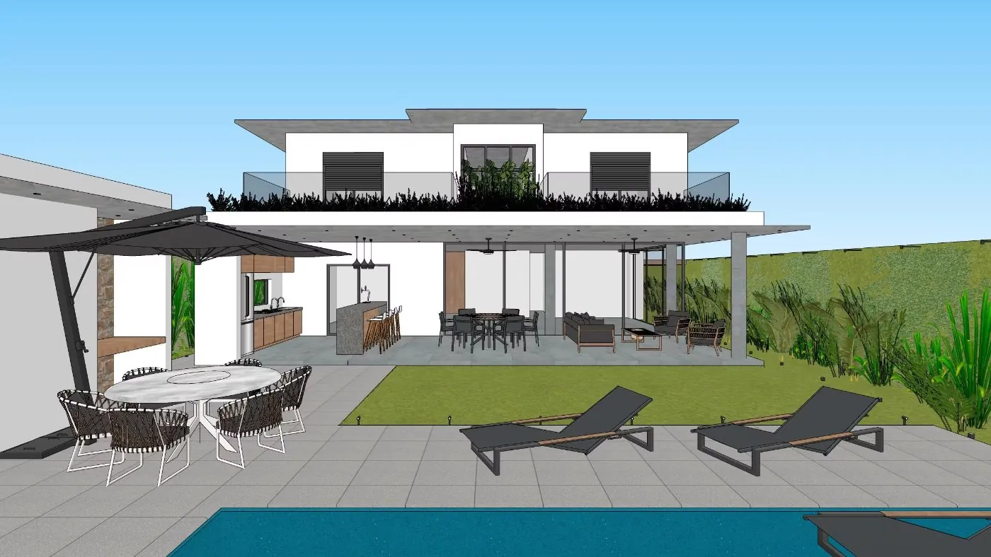 Original — Fachada antes e depois do render
