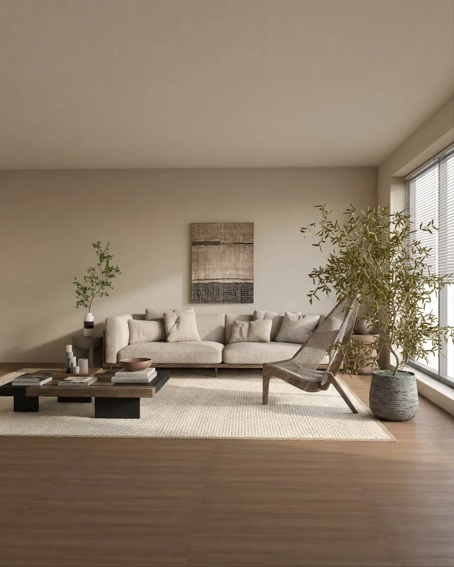 Render IA — Sala antes e depois do render
